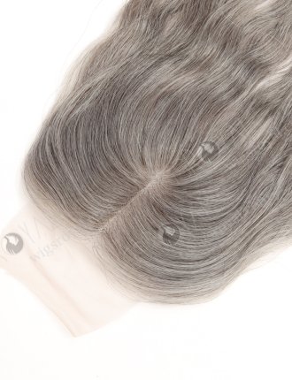 Sliver Grey Color European Virgin Human Hair Hand Tied Full Lace Topper WR-TC-118