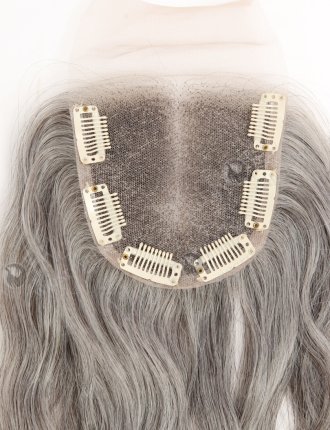 Sliver Grey Color European Virgin Human Hair Hand Tied Full Lace Topper WR-TC-118