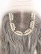 Sliver Grey Color European Virgin Human Hair Hand Tied Full Lace Topper WR-TC-118