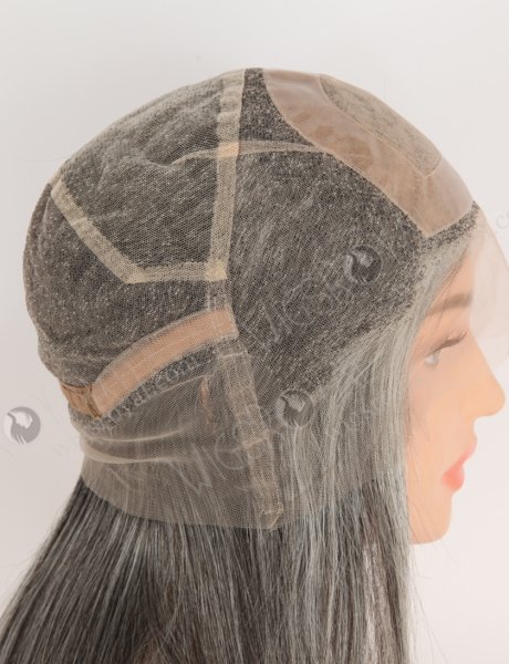 Wholesale Top Grade Human Hair Straight Grey Color Full Lace Wigs With Silk Top for Women WR-ST-061
