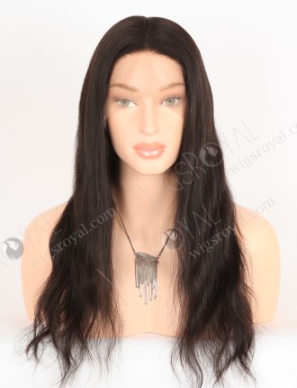In Stock Indian Remy Hair 18" Natural Straight Natural Color Silk Top Full Lace Wig STW-029