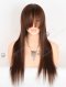 New Arrival Dark Brown Full Lace Wig With Bangs Straight Human Hair Wig For Women WR-LW-140
