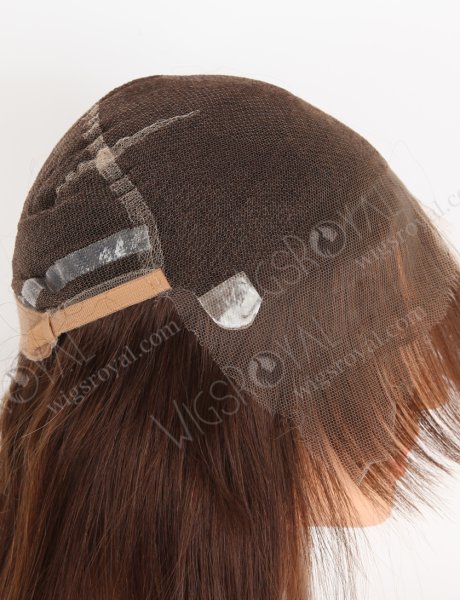 New Arrival Dark Brown Full Lace Wig With Bangs Straight Human Hair Wig For Women WR-LW-140