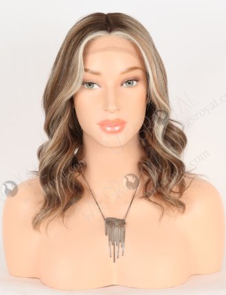 In Stock European Virgin Hair 12" All One Length Slight Wave 10/2/60#, Roots 3# Color Silk Top Gripper Wig GRP-08108