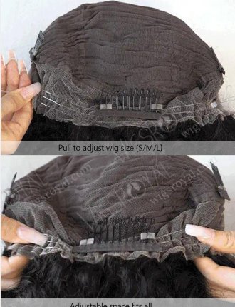 Hidden Invisible Strap Adjustable Drawstring Full Lace Wigs With Pre Plucked Hairline WR-LW-142
