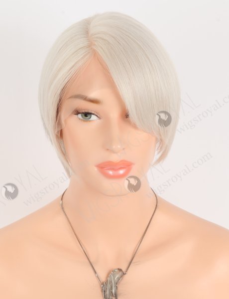 Pixie Cut White Grey Color Lace Front Wig With Small Size Cap WR-CLF-072