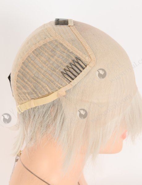 Pixie Cut White Grey Color Lace Front Wig With Small Size Cap WR-CLF-072