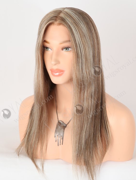In Stock European Virgin Hair 16" Straight #4/10/60 Color Lace Front Silk Top Glueless Wig GLL-08084-30444
