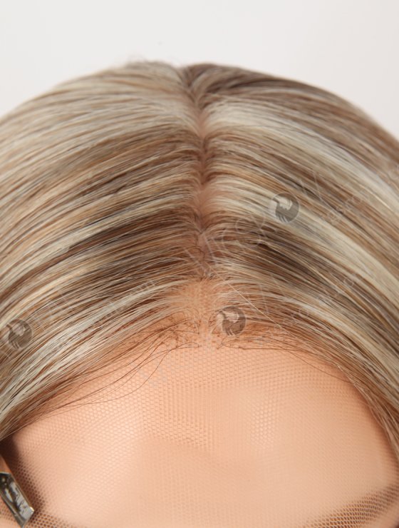 In Stock European Virgin Hair 16" Straight #4/10/60 Color Lace Front Silk Top Glueless Wig GLL-08084-30446