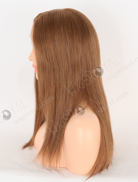 In Stock European Virgin Hair 16" Straight 6#/8# Evenly Blended Color Lace Front Silk Top Glueless Wig GLL-08090-30530