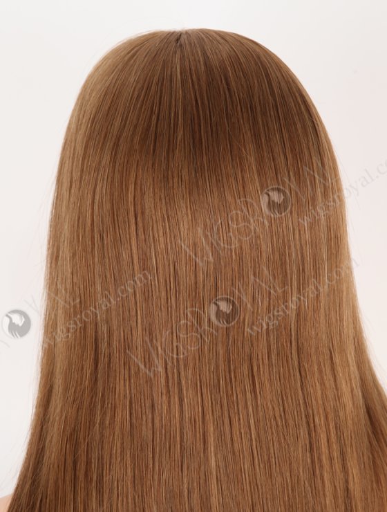 In Stock European Virgin Hair 16" Straight 6#/8# Evenly Blended Color Lace Front Silk Top Glueless Wig GLL-08090-30531