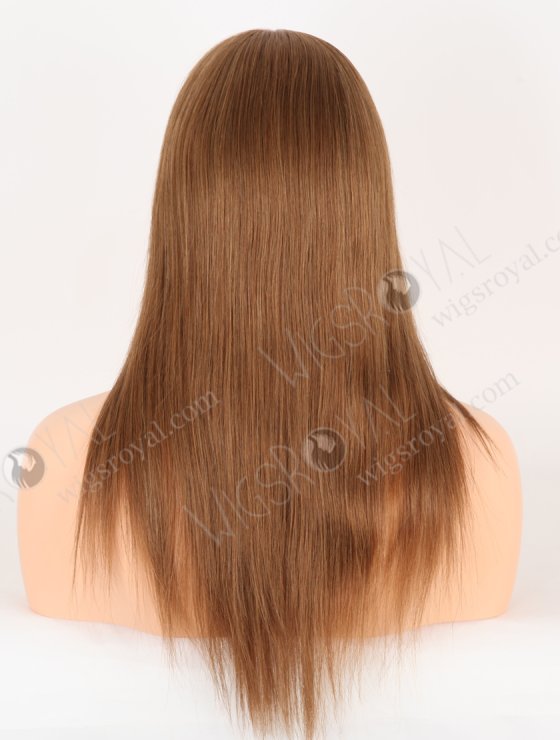 In Stock European Virgin Hair 16" Straight 6#/8# Evenly Blended Color Lace Front Silk Top Glueless Wig GLL-08090-30532