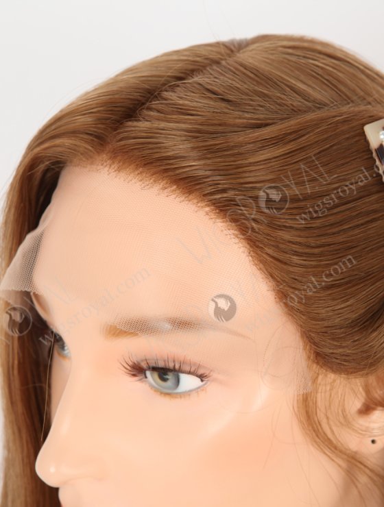 In Stock European Virgin Hair 16" Straight 6#/8# Evenly Blended Color Lace Front Silk Top Glueless Wig GLL-08090-30533