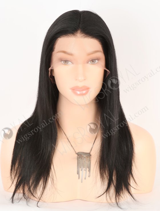 In Stock Indian Remy Hair 14" Light Yaki 1# Color Full Lace Wig FLW-01922-30537
