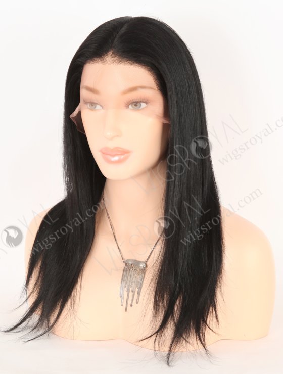 In Stock Indian Remy Hair 14" Light Yaki 1# Color Full Lace Wig FLW-01922-30538