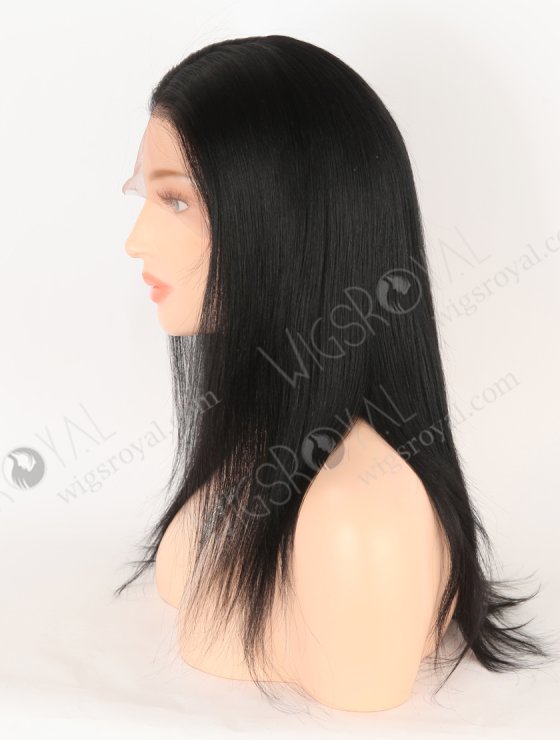 In Stock Indian Remy Hair 14" Light Yaki 1# Color Full Lace Wig FLW-01922-30541