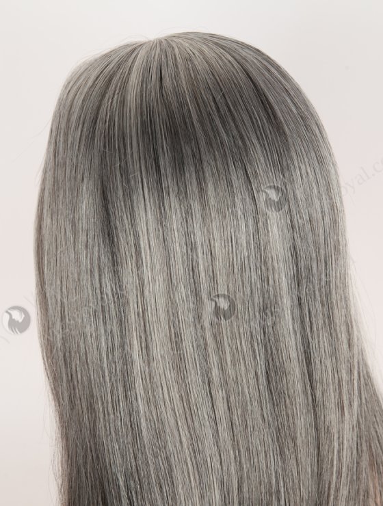 In Stock European Virgin Hair 16" Straight Grey Color Lace Front Silk Top Glueless Wig GLL-08094-30504