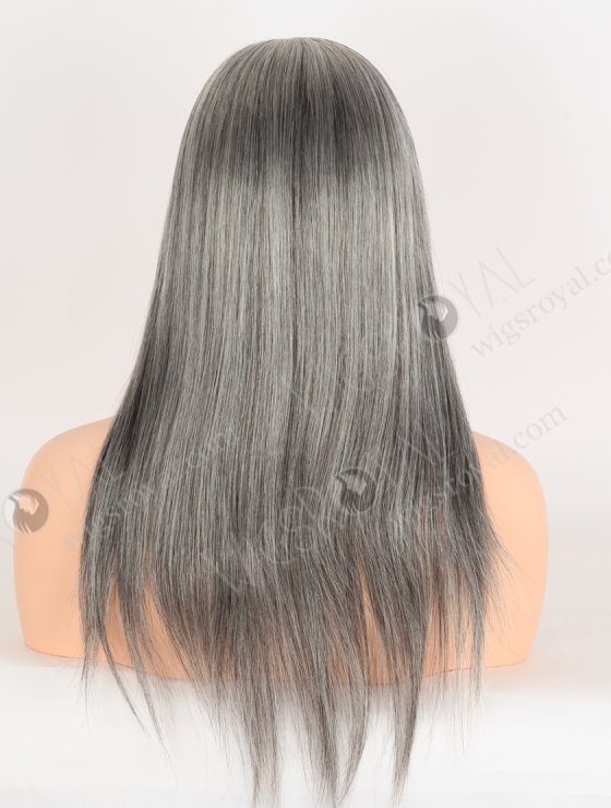 In Stock European Virgin Hair 16" Straight Grey Color Lace Front Silk Top Glueless Wig GLL-08094-30505