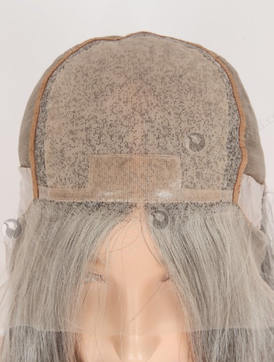 In Stock European Virgin Hair 16" Straight Grey Color Lace Front Silk Top Glueless Wig GLL-08094-30506