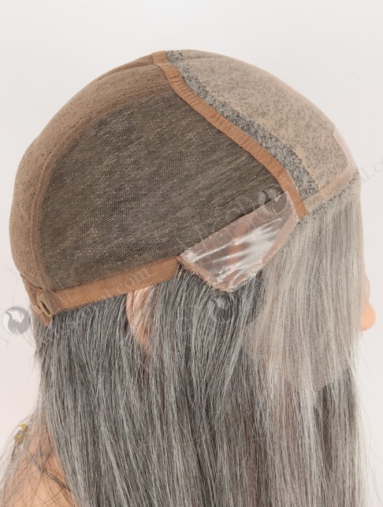In Stock European Virgin Hair 16" Straight Grey Color Lace Front Silk Top Glueless Wig GLL-08094-30509