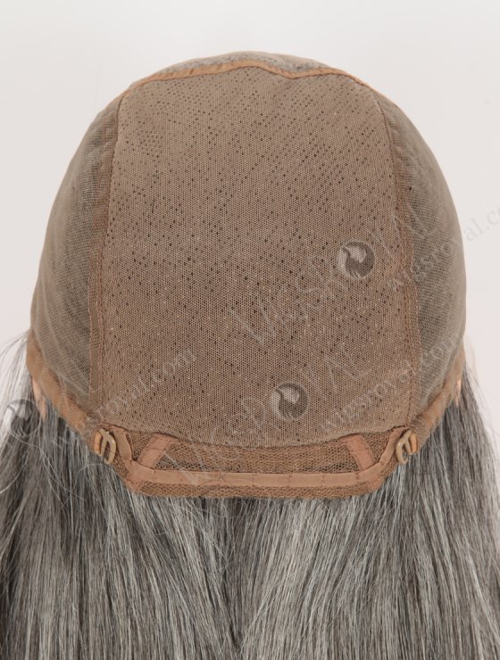 In Stock European Virgin Hair 16" Straight Grey Color Lace Front Silk Top Glueless Wig GLL-08094-30510