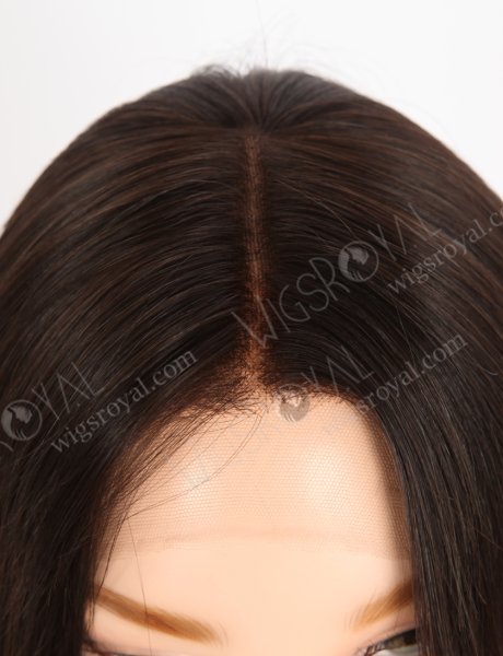 Small Cap Lace Front Wigs for Ladies with Thinning Hair Best Quality 16 Inch Straight Natural Brown Virgin Hair RLF-08047