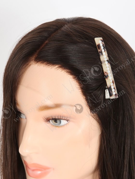 Small Cap Lace Front Wigs for Ladies with Thinning Hair Best Quality 16 Inch Straight Natural Brown Virgin Hair RLF-08047-30568