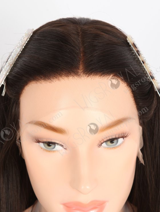 Small Cap Lace Front Wigs for Ladies with Thinning Hair Best Quality 16 Inch Straight Natural Brown Virgin Hair RLF-08047-30567