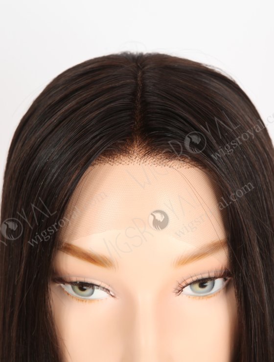 Natural Looking Transparent HD Melting Lace top Wig 16 Inch Natural Black Straight Raw Virgin Hair RLF-08049-30576