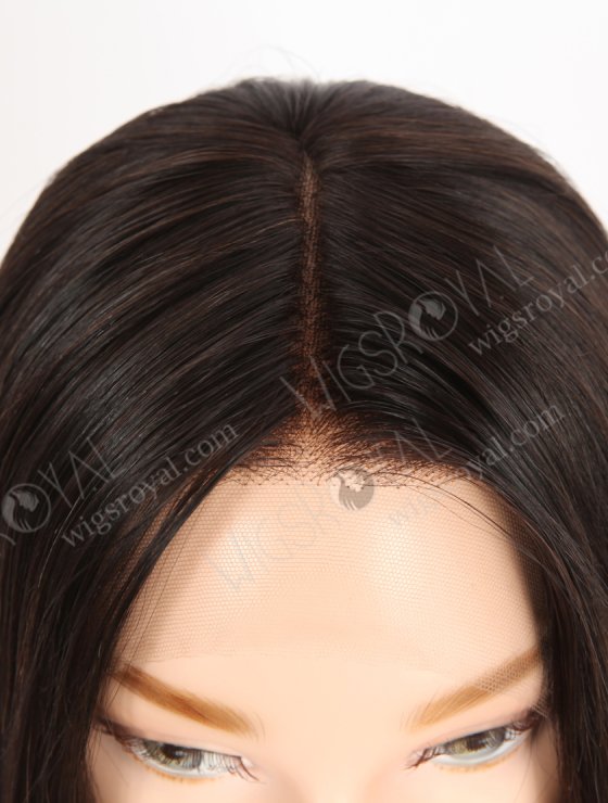 Natural Looking Transparent HD Melting Lace top Wig 16 Inch Natural Black Straight Raw Virgin Hair RLF-08049-30579