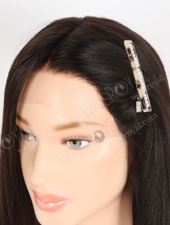 Natural Looking Transparent HD Melting Lace top Wig 16 Inch Natural Black Straight Raw Virgin Hair RLF-08049-30580