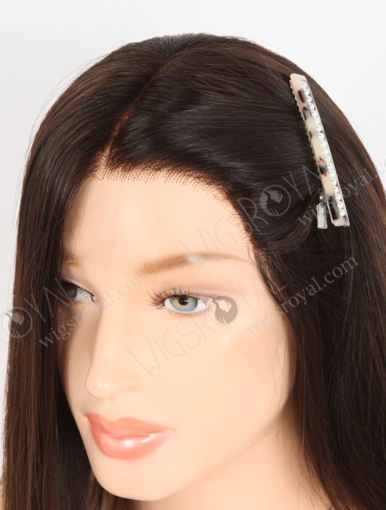 Luxury Realistic Wigs for Women 18 Inch Straight Natural Brown Virgin Human Hair Lace Front Wigs RLF-08048-30573