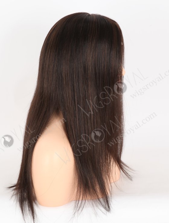In Stock European Virgin Hair 16" Straight 2# With 4# Highlights Color Lace Front Silk Top Glueless Wig GLL-08097-30613