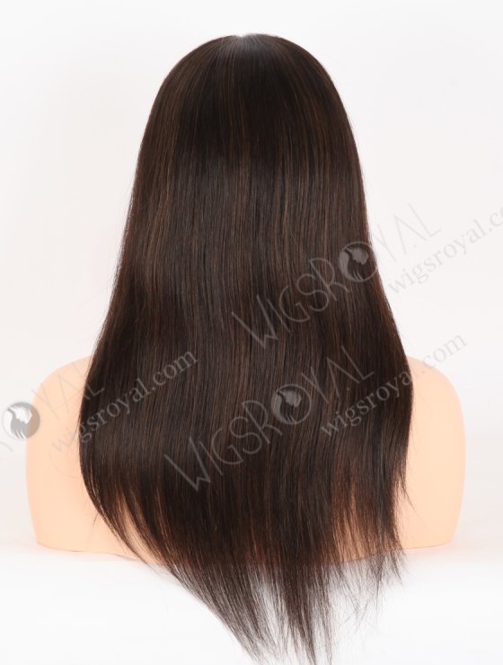 In Stock European Virgin Hair 16" Straight 2# With 4# Highlights Color Lace Front Silk Top Glueless Wig GLL-08097-30615