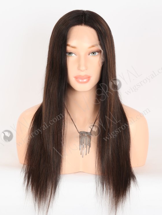 In Stock European Virgin Hair 18" Straight 1b#/T1b/3/6# Color Lace Front Silk Top Glueless Wig GLL-08093-30587