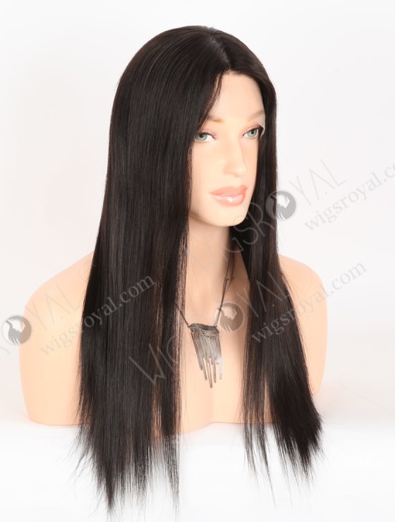 In Stock European Virgin Hair 18" Straight 1B# Color Lace Front Silk Top Glueless Wig GLL-08095-30602