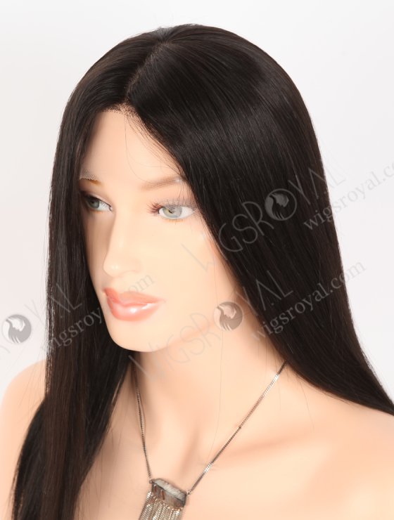 In Stock European Virgin Hair 18" Straight 1B# Color Lace Front Silk Top Glueless Wig GLL-08095-30604