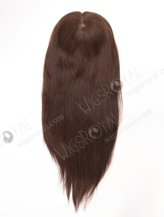 Hidden Crown Silk Base Real Human Hair Toppers for Thinning Hair | In Stock European Virgin Hair 18" Straight 2a# Color 7"×8" Silk Top Open Weft Human Hair Topper-004-30668