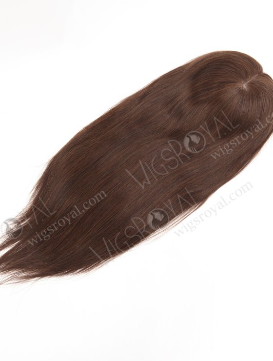 Hidden Crown Silk Base Real Human Hair Toppers for Thinning Hair | In Stock European Virgin Hair 18" Straight 2a# Color 7"×8" Silk Top Open Weft Human Hair Topper-004-30667