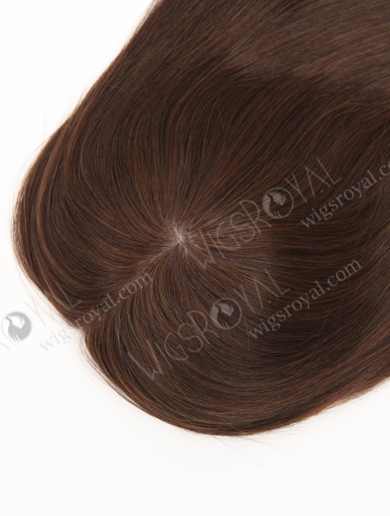 Hidden Crown Silk Base Real Human Hair Toppers for Thinning Hair | In Stock European Virgin Hair 18" Straight 2a# Color 7"×8" Silk Top Open Weft Human Hair Topper-004-30670