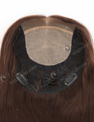 Hidden Crown Silk Base Real Human Hair Toppers for Thinning Hair | In Stock European Virgin Hair 18" Straight 2a# Color 7"×8" Silk Top Open Weft Human Hair Topper-004