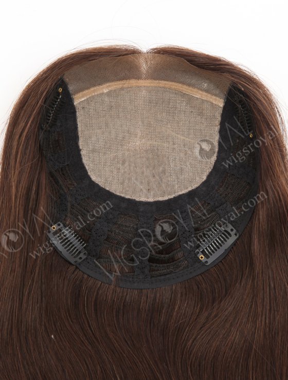 Hidden Crown Silk Base Real Human Hair Toppers for Thinning Hair | In Stock European Virgin Hair 18" Straight 2a# Color 7"×8" Silk Top Open Weft Human Hair Topper-004-30669