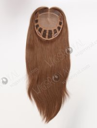 Clip In Brown Hairpieces for Women to Add Volume | In Stock European Virgin Hair 18" Straight 9# Color 7"×8" Silk Top Open Weft Human Hair Topper-003