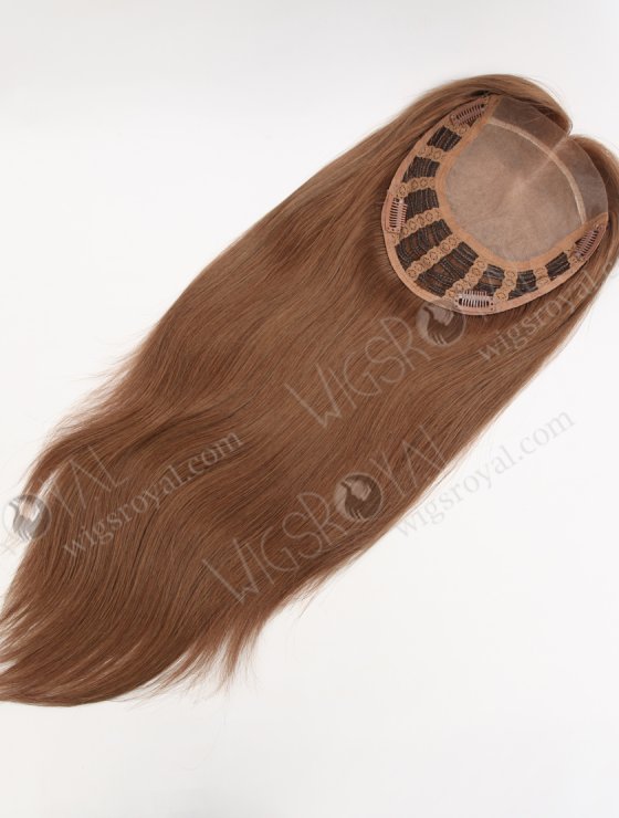 Clip In Brown Hairpieces for Women to Add Volume | In Stock European Virgin Hair 18" Straight 9# Color 7"×8" Silk Top Open Weft Human Hair Topper-003-30662
