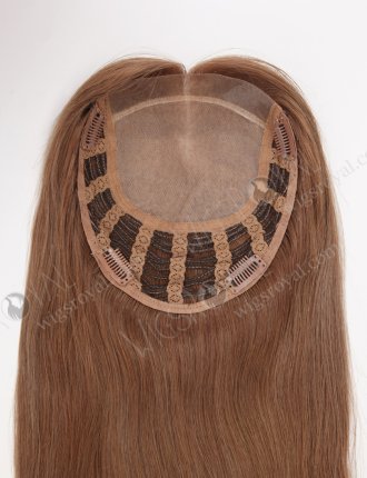 Clip In Brown Hairpieces for Women to Add Volume | In Stock European Virgin Hair 18" Straight 9# Color 7"×8" Silk Top Open Weft Human Hair Topper-003