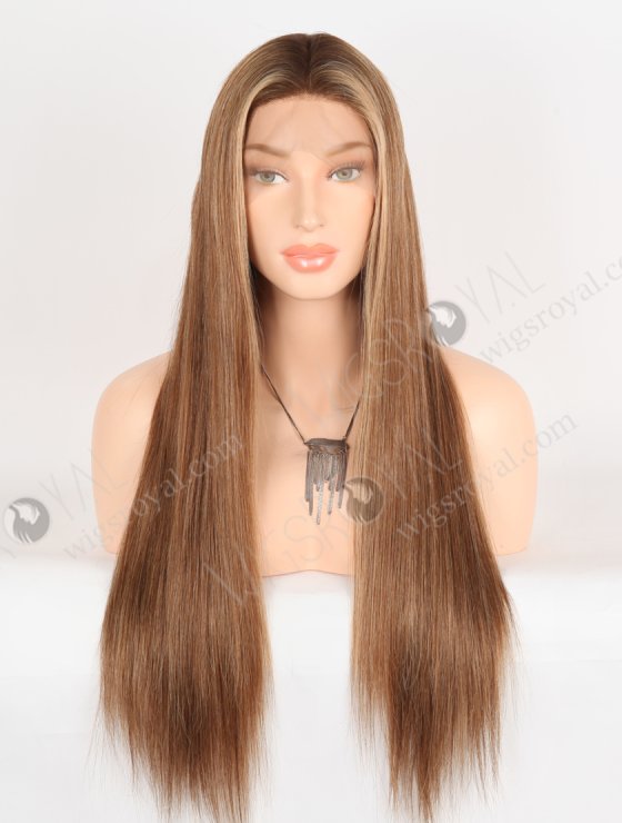 Face-Framing Highlight Hairline Brown Color Straight Lace Front Wigs WR-CLF-073-30714