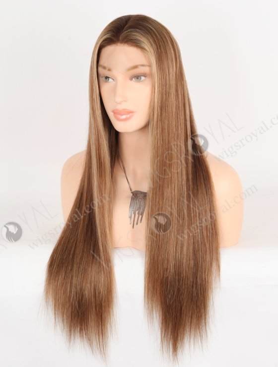 Face-Framing Highlight Hairline Brown Color Straight Lace Front Wigs WR-CLF-073-30717