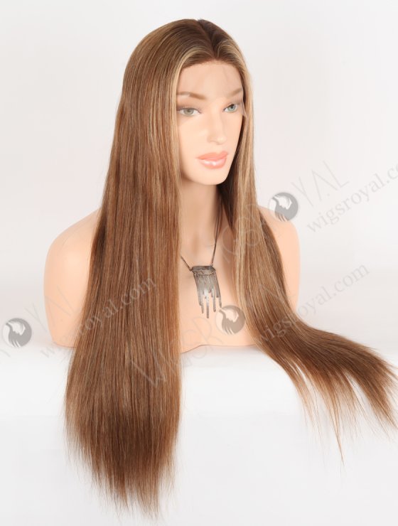 Face-Framing Highlight Hairline Brown Color Straight Lace Front Wigs WR-CLF-073-30716