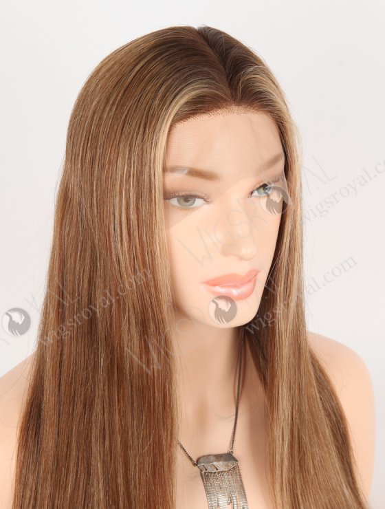 Face-Framing Highlight Hairline Brown Color Straight Lace Front Wigs WR-CLF-073-30718
