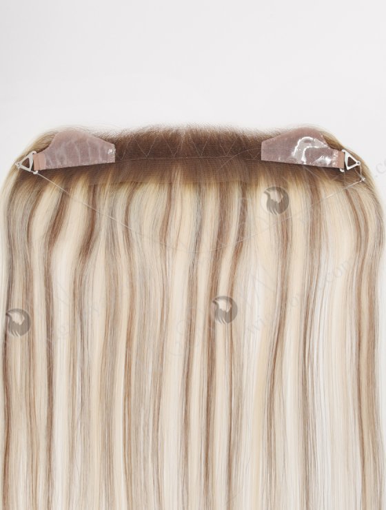 In Stock European Virgin Hair 16" Straight T9/60# With 9# Highlights Color Hairline Topper SHT-004-30785